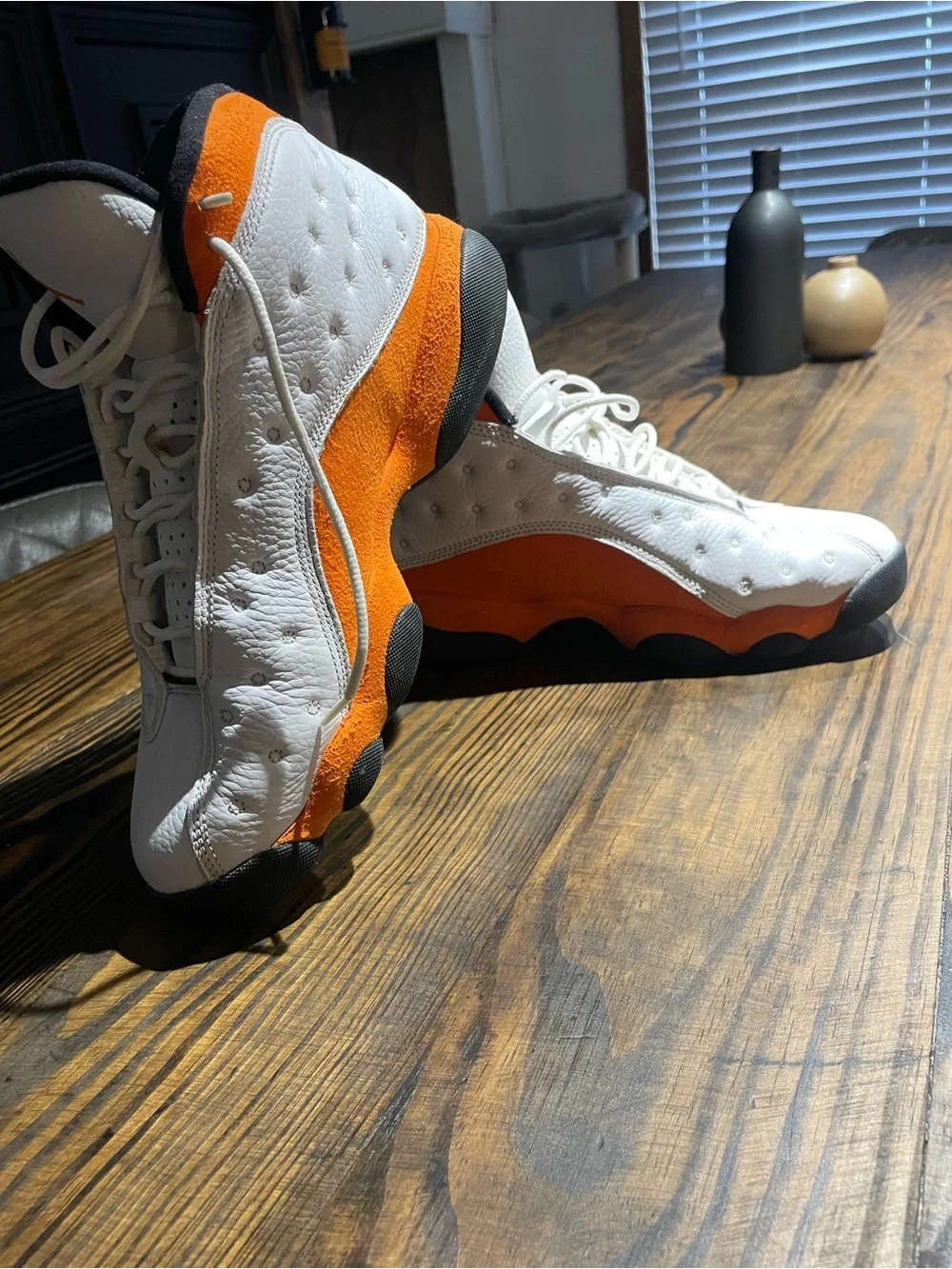 Jordan Men’s 13 Retro Sneakers - White/Orange/Black